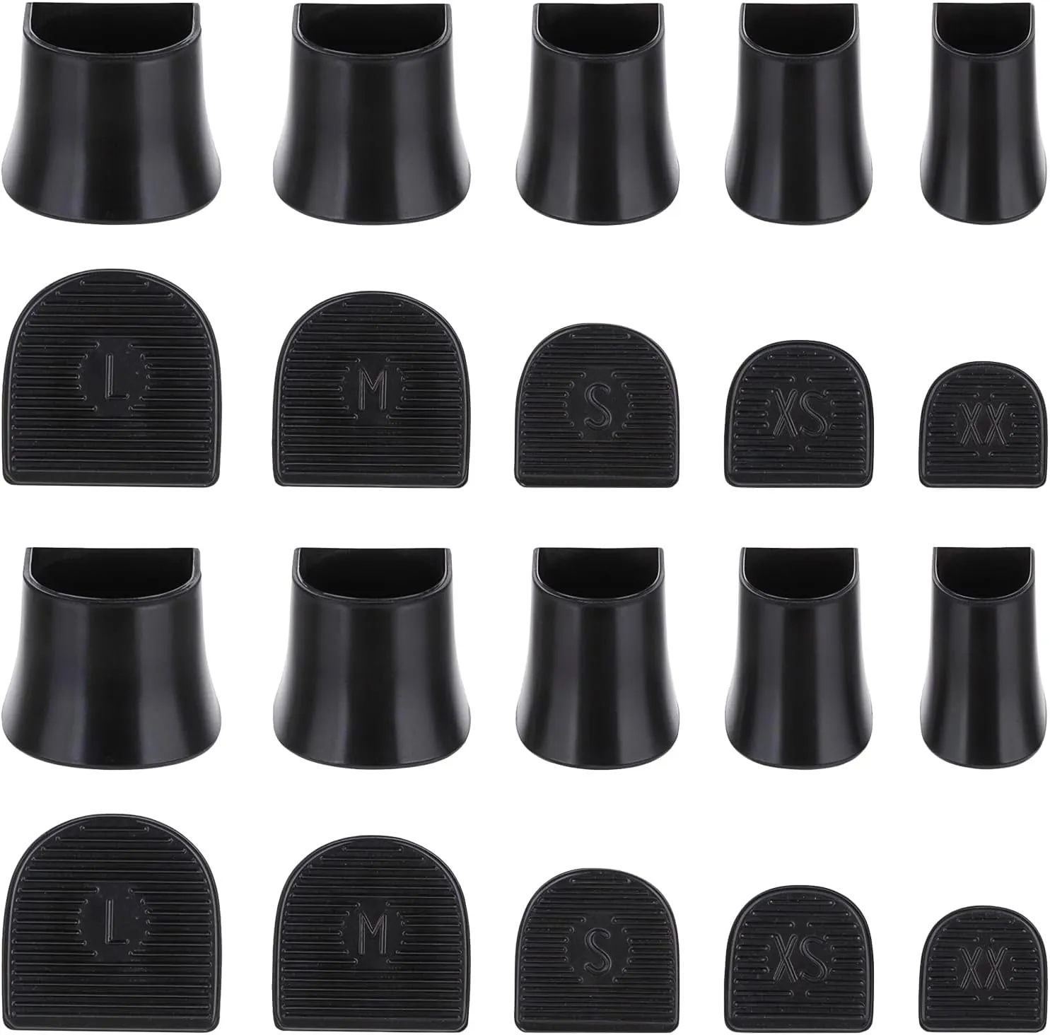 10 Pairs Heel Protectors for Grass, Heel Caps for High Heels,5 Sizes High Heel Protectors Black Heel Stoppers Heel Replacement Tips for Walking on Flatland and Uneven Road