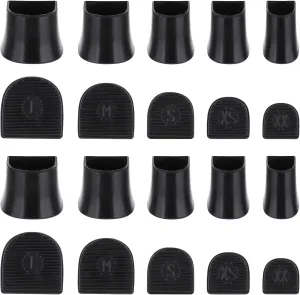 10 Pairs Heel Protectors for Grass, Heel Caps for High Heels,5 Sizes High Heel Protectors Black Heel Stoppers Heel Replacement Tips for Walking on Flatland and Uneven Road