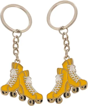 2pcs Metal Hanging Skate Keychains Adorable Ice Skates Keychains for Girls Purse Bag Pendants