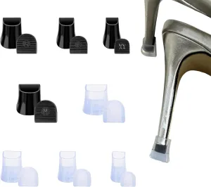8 Pairs High Heel Protectors, Non-Slip Anti-Noise Heel Cap for High Heel, High Heel Caps for Wedding,Grass,Gravel,Wetlands,Wooden,Tile Events,Heel Repair Covers & Heel Stoppers for Stiletto