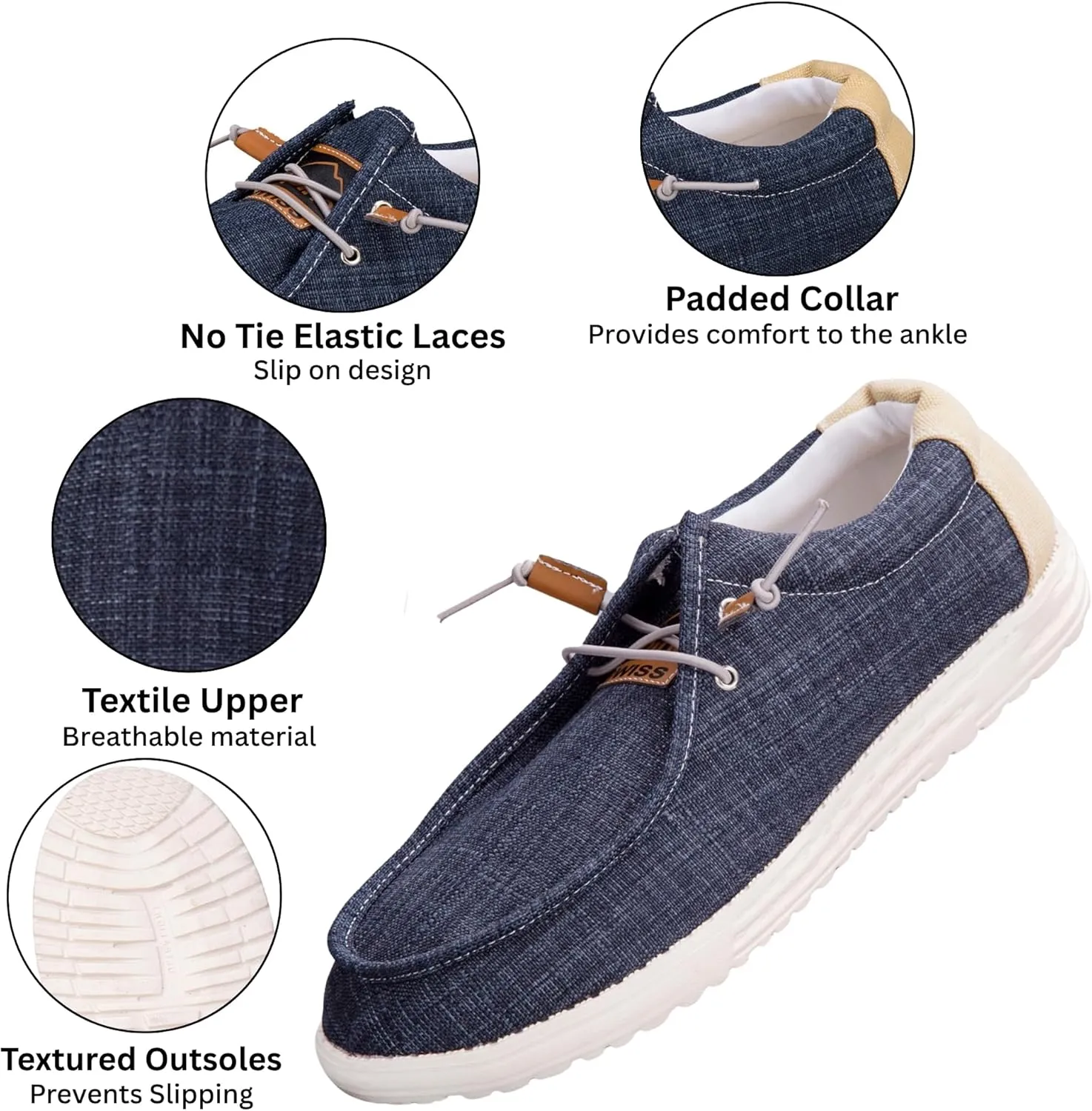 Alpine Swiss Flynn Mens Boat Shoes | Lightweight Slip-On Loafers | Moc Toe Sailing Deck Shoe | Breathable Water-Resistant Summer Footwear | Travel | Light Enough to Float