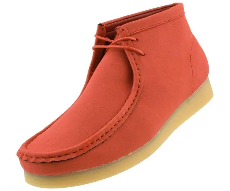 Amali Jason2 High Top Men’s Orange Vegan Suede Sneakers