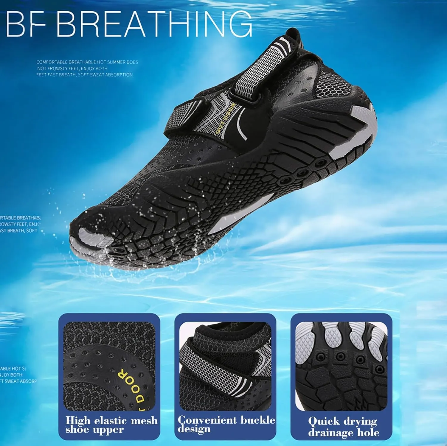Aqua Water Shoes Quick Dry Barefoot for Women Men Beach Swim Pool Surf Yoga Hiking Lightweight Non Slip Breathable Outdoor Sports