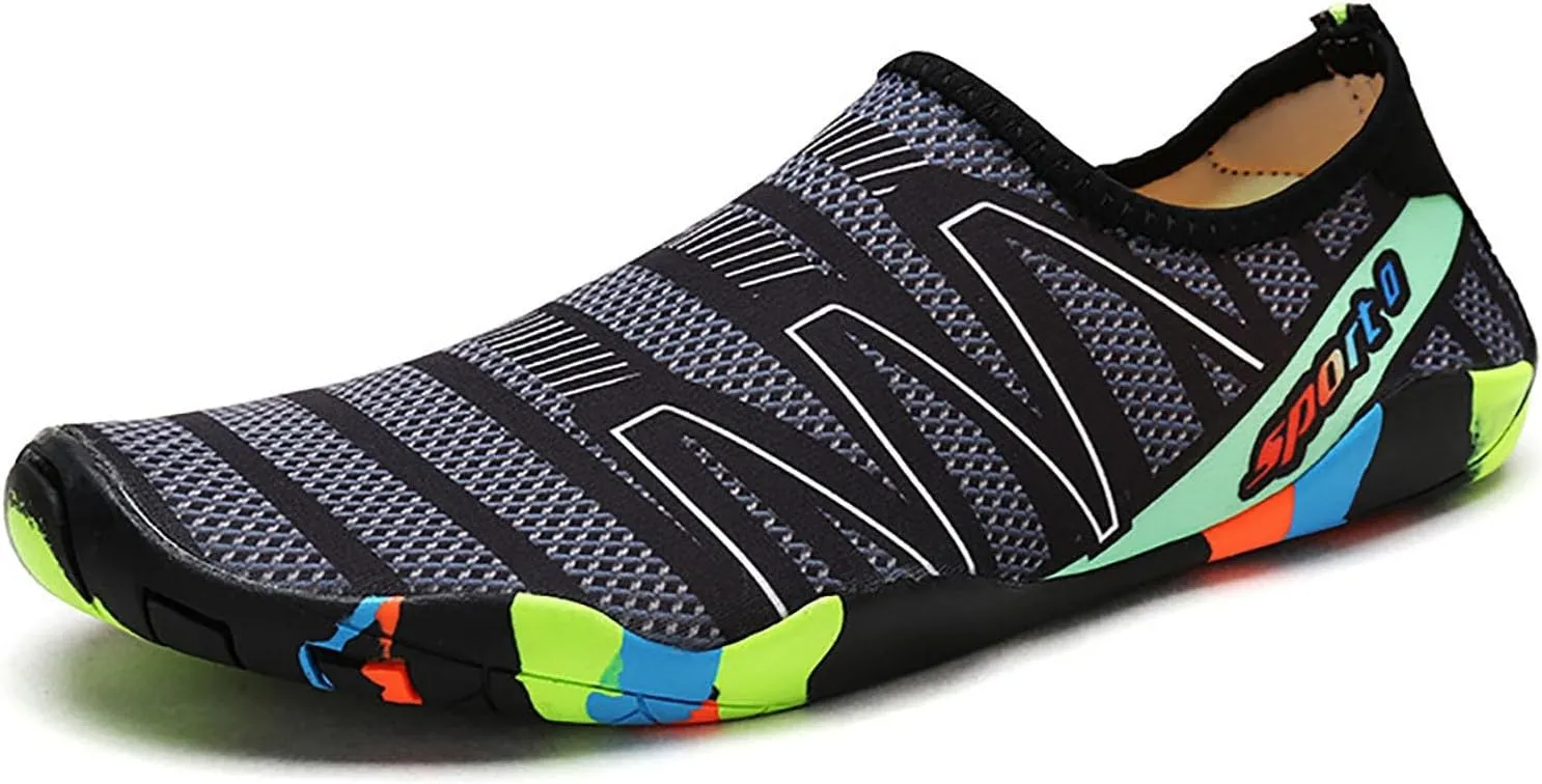 Beach Shoes for Men and Women Summer Quick Drying Swimming Non Slip Water Socks Breathable River Trekking Snorkeling and Wading Soft Soles Fishing Shoe (Grey, 11)