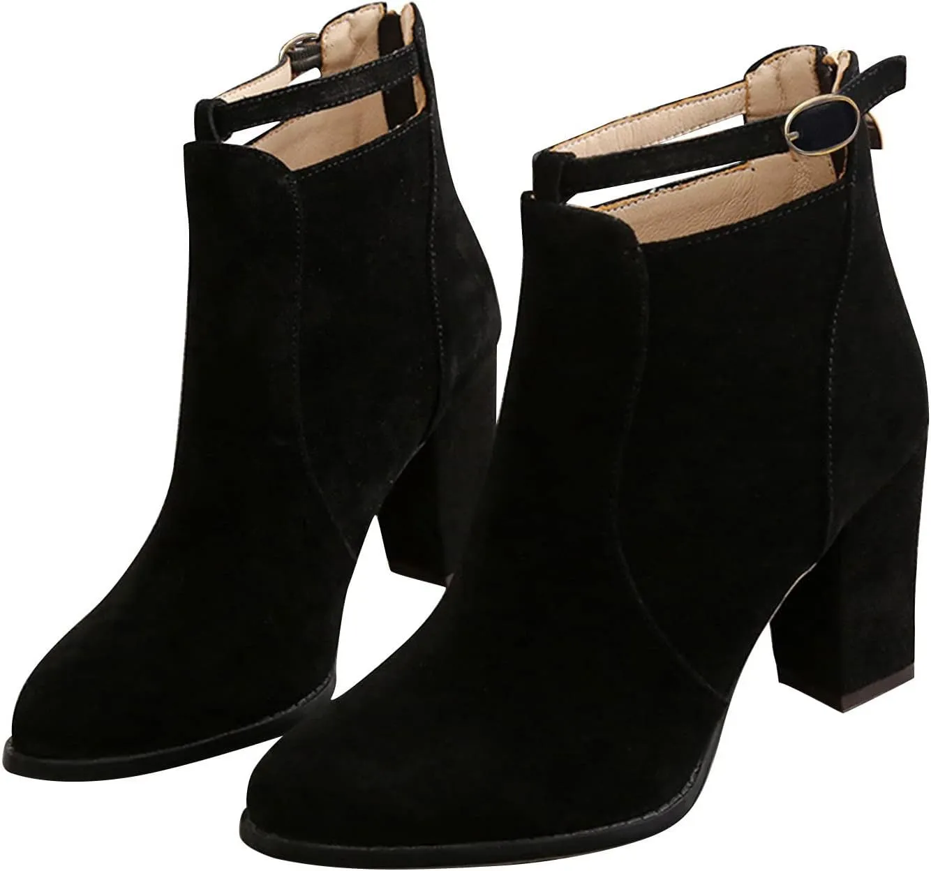 Botines De Mujer Flat Boots Women's Black Ankle Boots Wide Width Dress Boots for Women Black Ankle Boots for Women with Arch Support White Ankle Boots for Women Low Heel