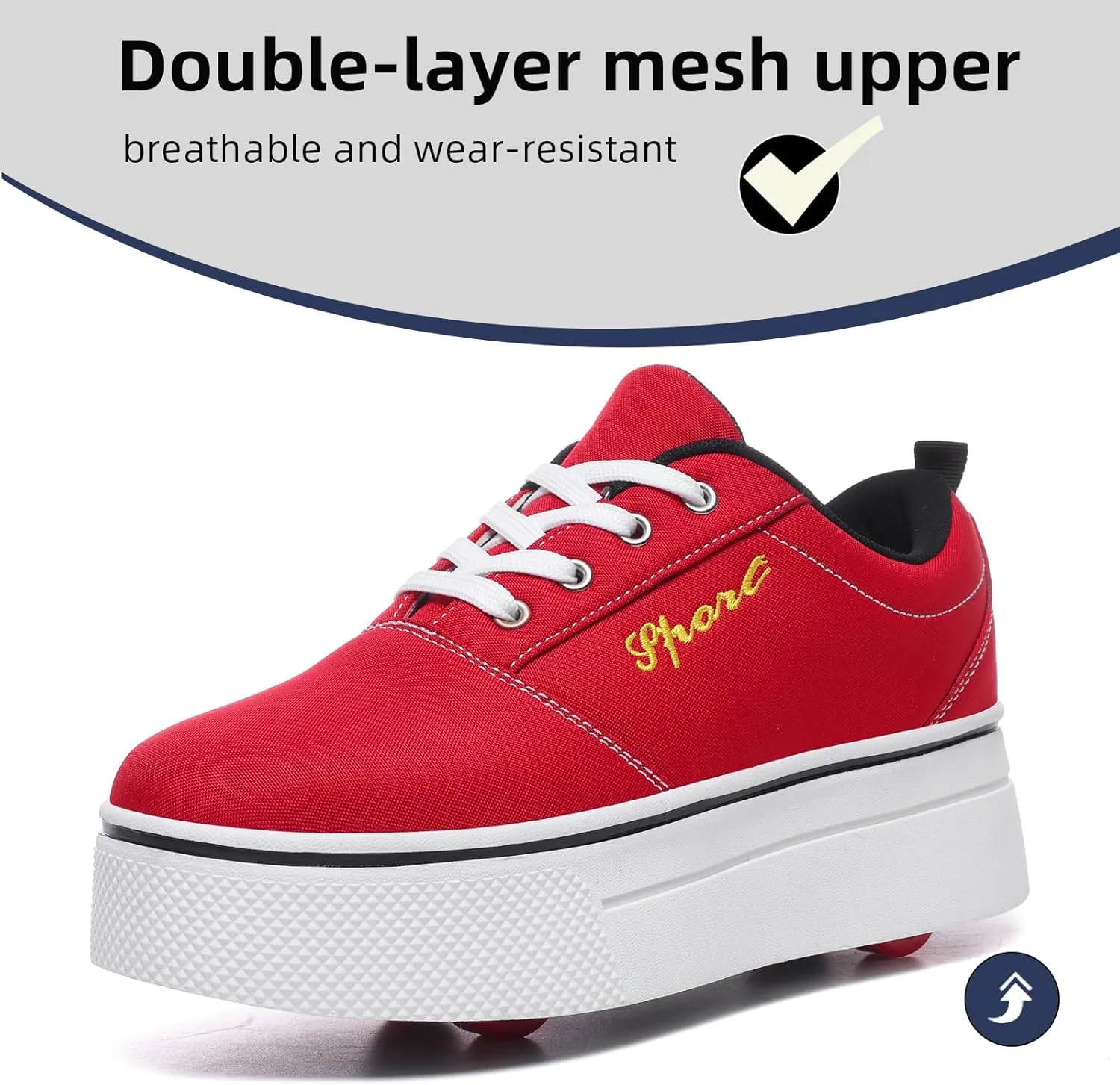 Boys and Girls Canvas Roller Skates Shoes, Outdoor Detachable 2 in 1 Kids Shoes