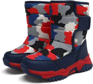 Boys' Cotton Shoes Camouflage And Fleece Thickened Winter Warm Cotton Boots For 4 To 14 Years Girls Boots Size 11