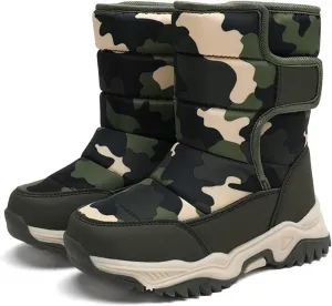 Boys' Cotton Shoes Camouflage And Fleece Thickened Winter Warm Cotton Boots For 4 To 14 Years Girls Boots Size 11