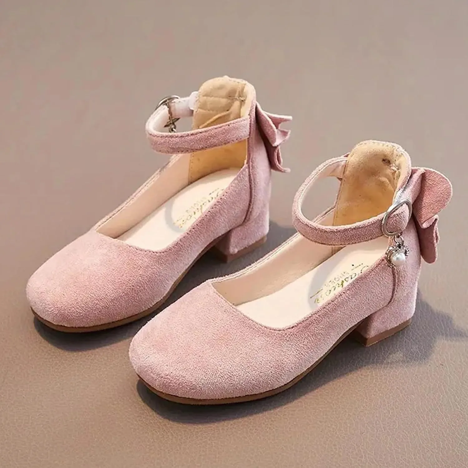 Children Shoes Thick High Heel Sandals Fashionable Bow Small High Heel Sandals Little Girls Sandals Size 8
