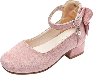 Children Shoes Thick High Heel Sandals Fashionable Bow Small High Heel Sandals Little Girls Sandals Size 8