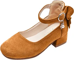 Children Shoes Thick High Heel Sandals Fashionable Bow Small High Heel Sandals Little Girls Sandals Size 8