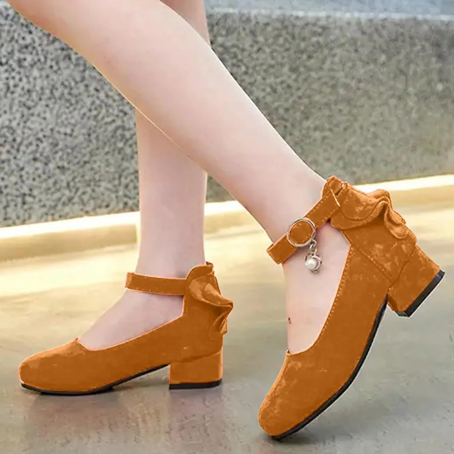Children Shoes Thick High Heel Sandals Fashionable Bow Small High Heel Sandals Little Girls Sandals Size 8