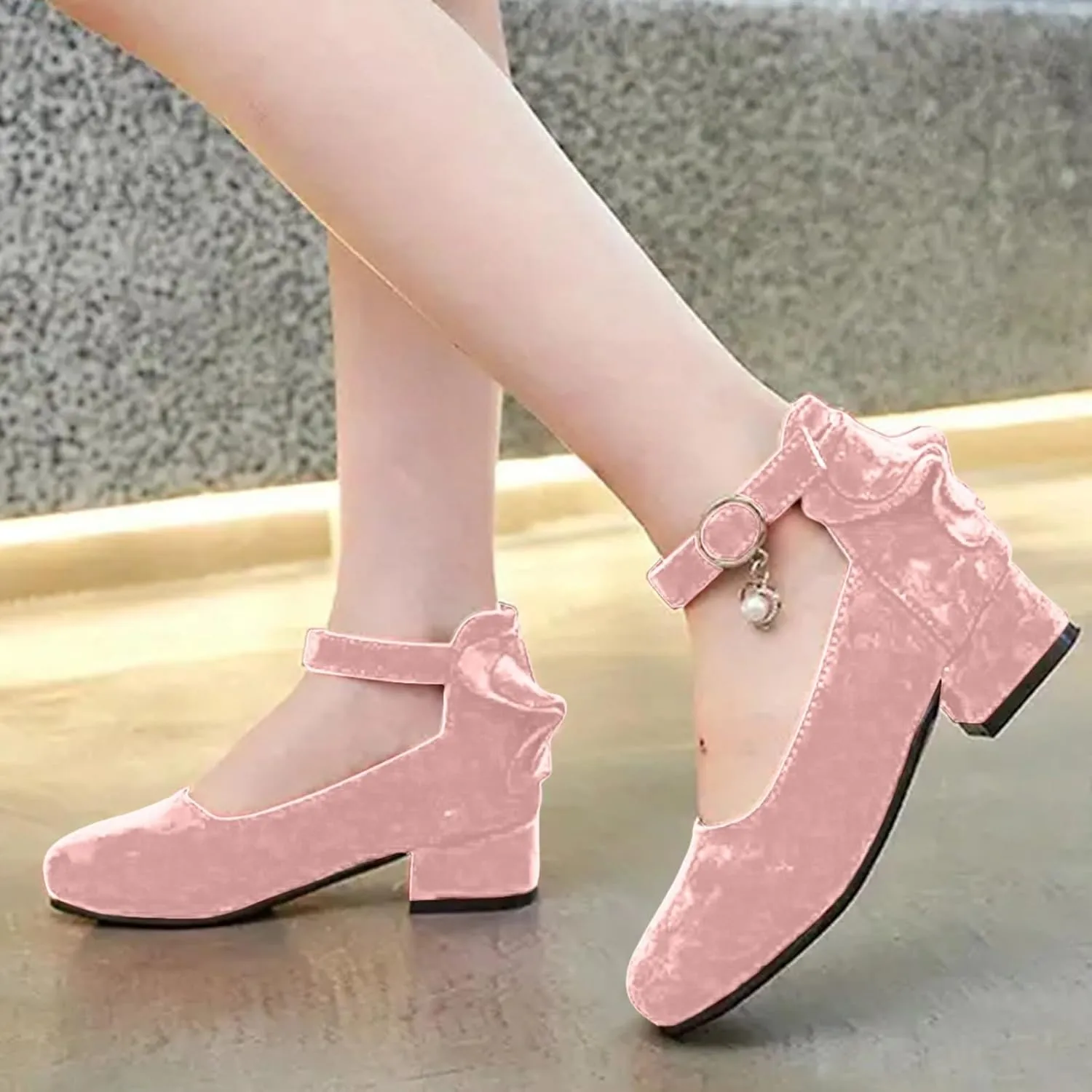 Children Shoes Thick High Heel Sandals Fashionable Bow Small High Heel Sandals Little Girls Sandals Size 8