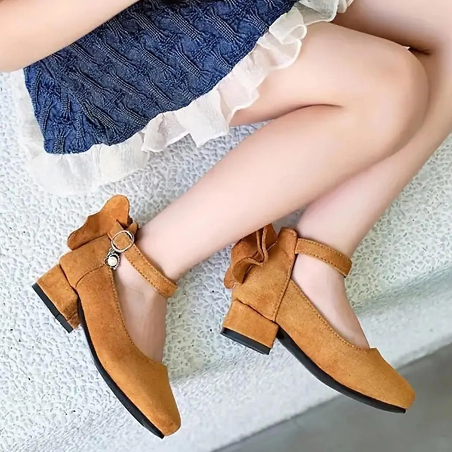 Children Shoes Thick High Heel Sandals Fashionable Bow Small High Heel Sandals Little Girls Sandals Size 8