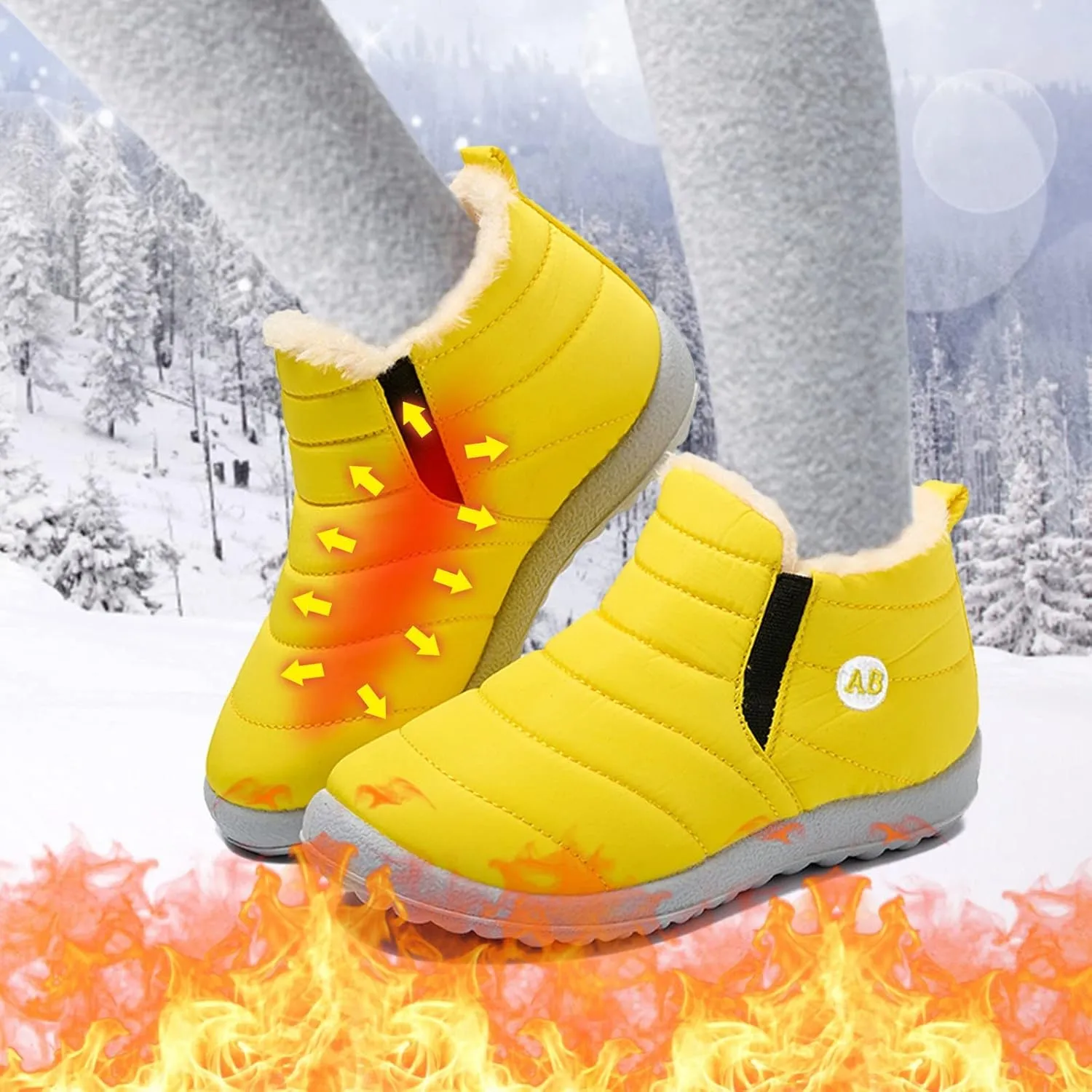 Childrens Winter Childrens Boots Flat Splashing Warm Short Tube Snow Boots Cute Boots for Little Girls