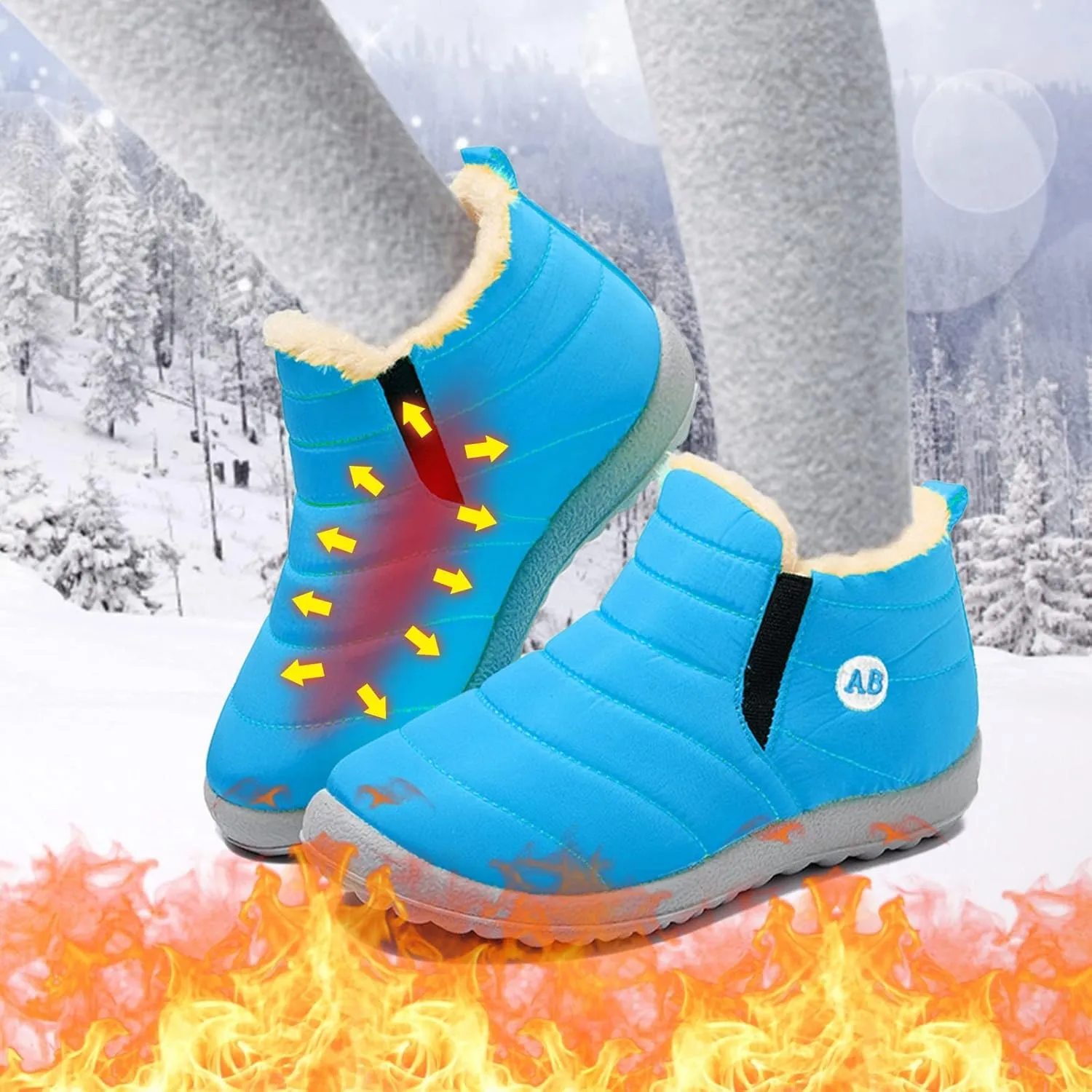 Childrens Winter Childrens Boots Flat Splashing Warm Short Tube Snow Boots Cute Boots for Little Girls