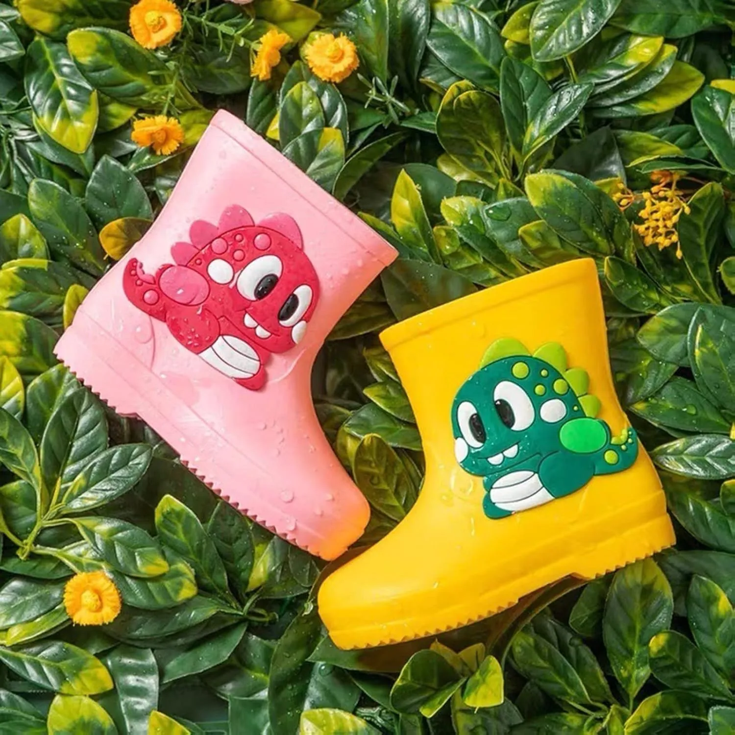 Classic Children Rain Boots PVC Rubber Children Water Shoes Rain Boots Kids Baby Cartoon Shoes Girls Boots