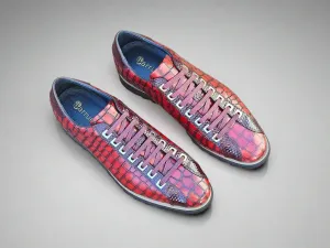 Crocodile-Embossed Leather Sneaker