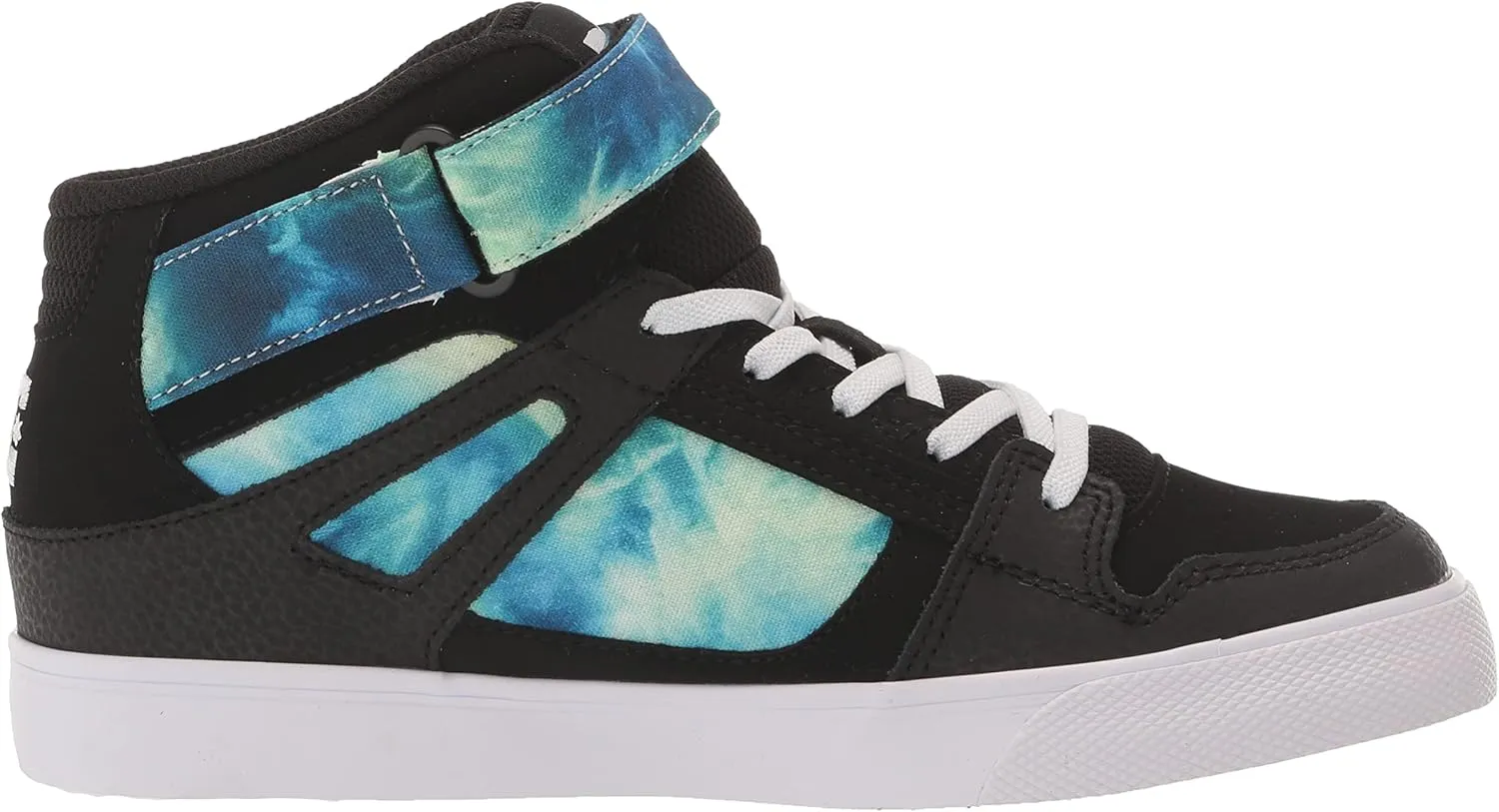 DC Boy's Kids' Pure High Top Ev Skate Shoe with Ankle Strap and Elastic Laces