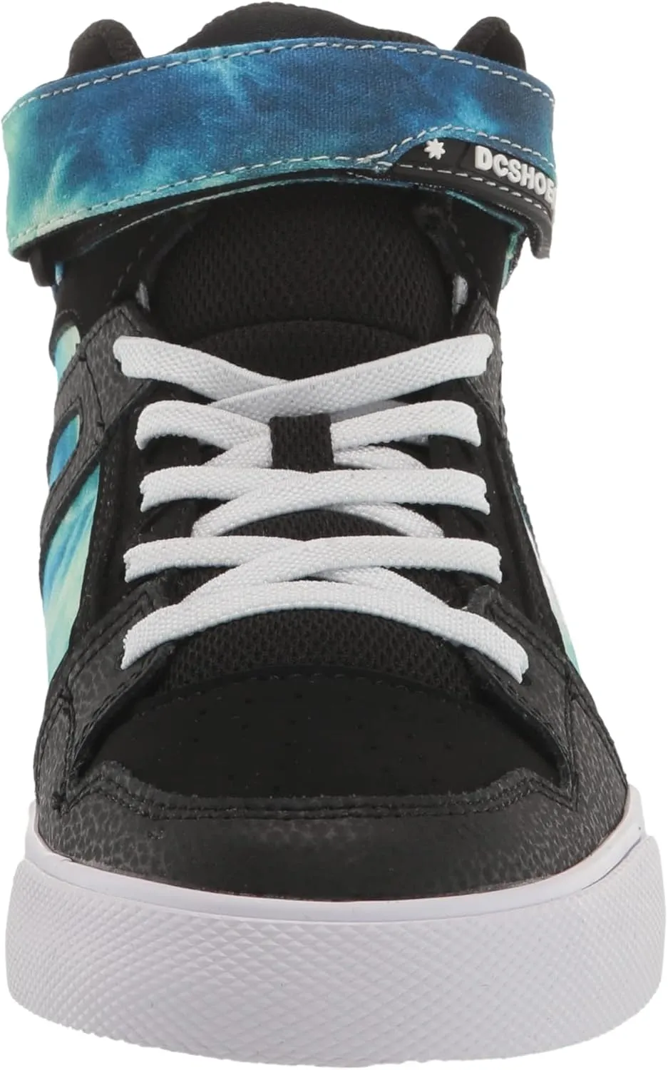 DC Boy's Kids' Pure High Top Ev Skate Shoe with Ankle Strap and Elastic Laces