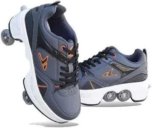 Deformation Roller Shoes Male and Female Skating Shoes 2-in-1 Parkour Shoes/Inline Roller Skating Shoes Invisible Roller Skate with Double-Row Deform Wheel Outdoor Sports Kick Rollershoes