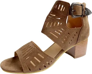 Eduavar Summer Sandals for Women, Sandals Women Wedge Casual Summer Breathable Heel Sandals Boots with Ankle Strap