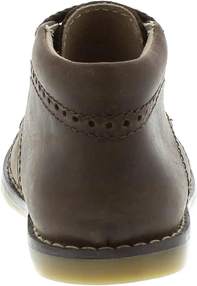 FOOTMATES Cole Lace-Up Bootie Leather Baby and Toddlers Walker Shoes with Wide Toe Box and Custom-Fit Insoles, Non-Marking Outsoles - For Infants and Toddlers, Ages 0-4