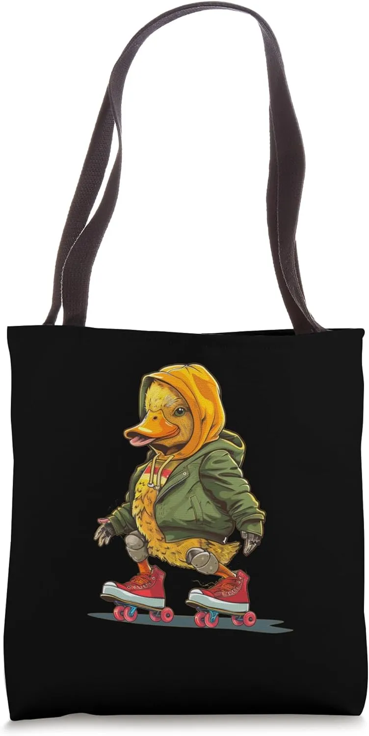 Funny Duck loves skating Shoes Costume for Boys and Girls Tote Bag