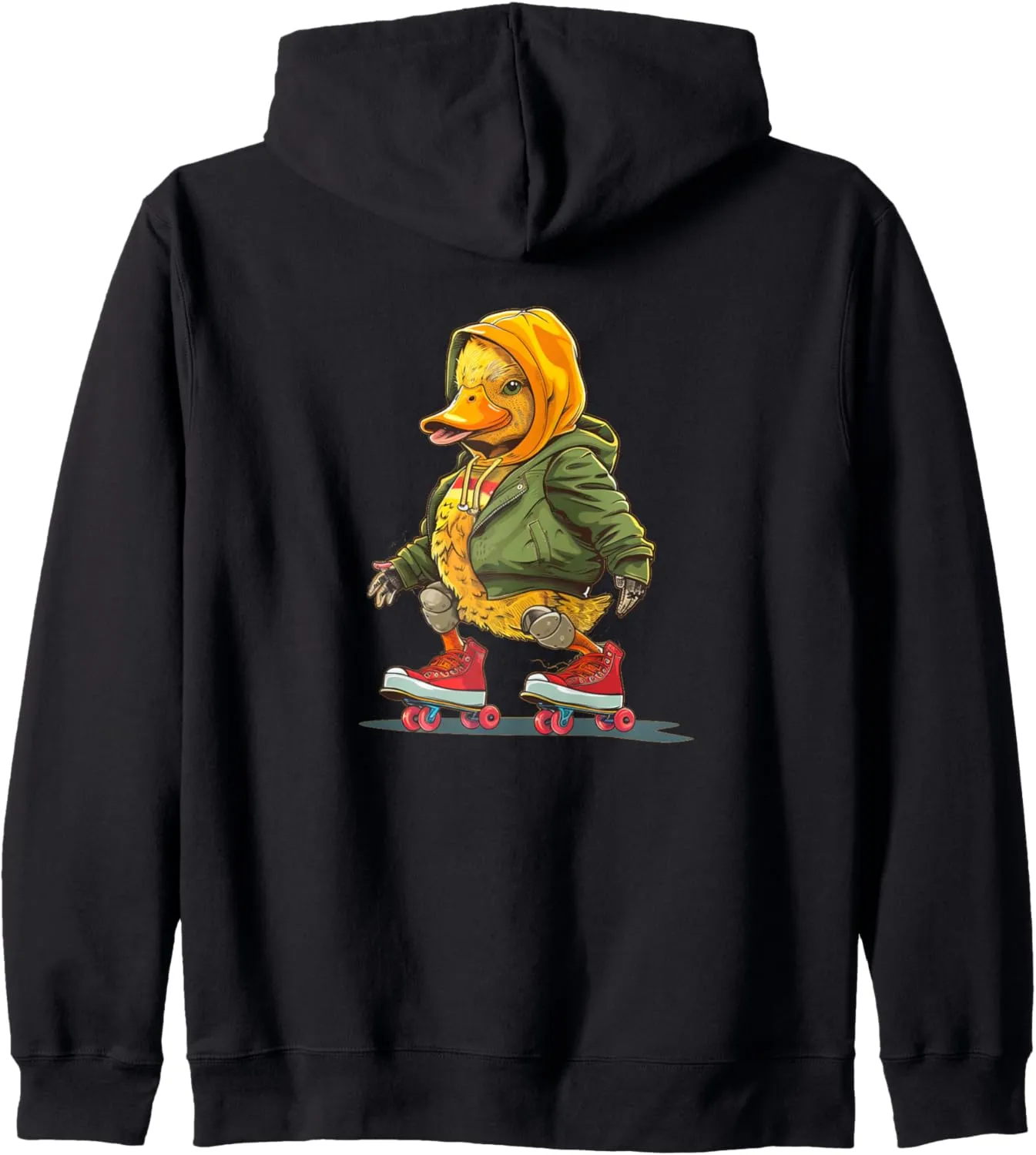 Funny Duck loves skating Shoes Costume for Boys and Girls Zip Hoodie
