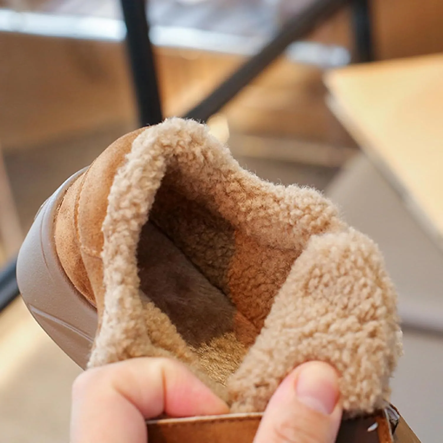 Girls Platform Warm Fuzzy Slip On Sneakers Comfy F??r Lined Non-Slip Fashion Casual Shoes for Winter Outdoor