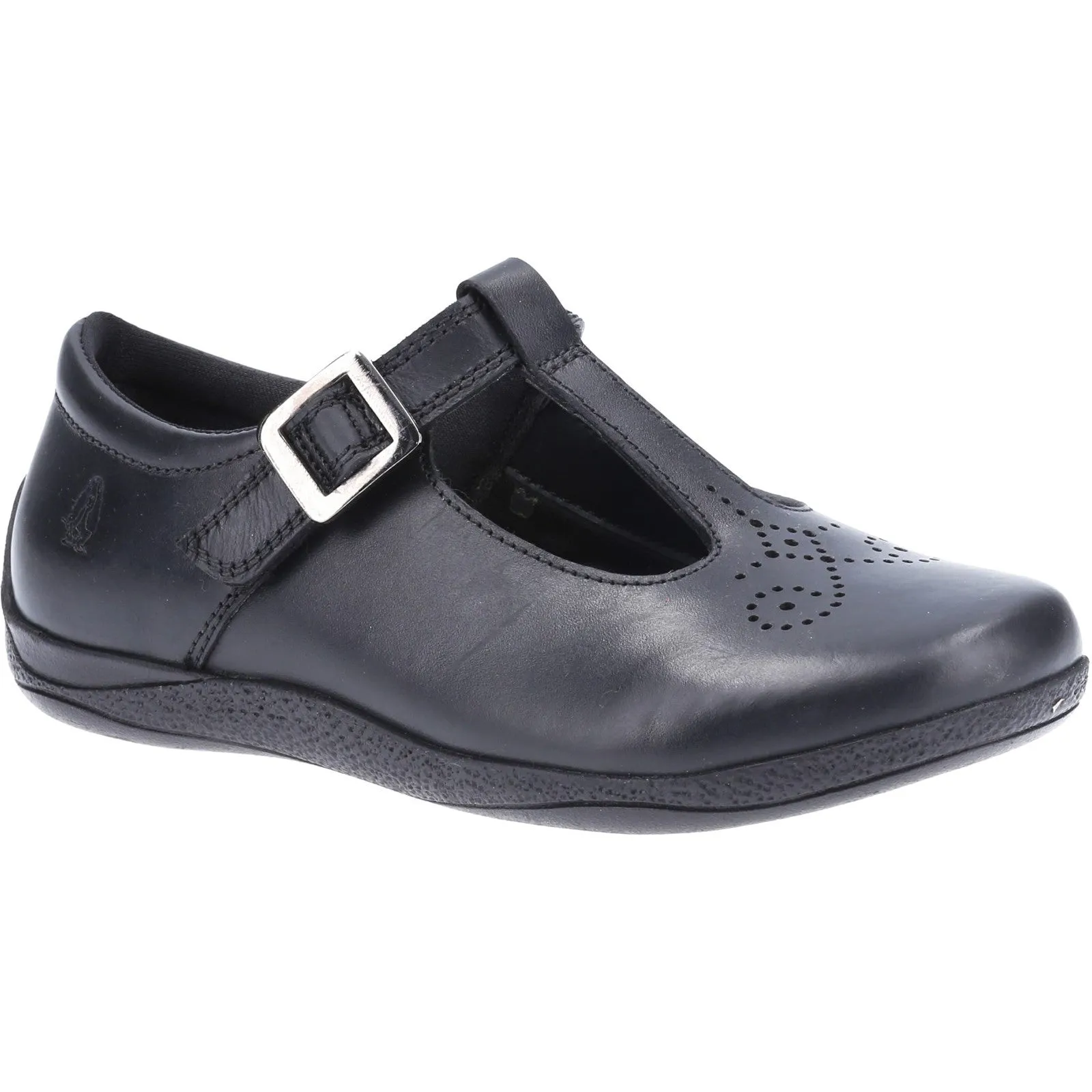 Hush Puppies Girls Black Eliza Junior School Shoe