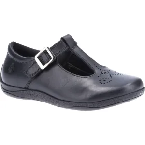 Hush Puppies Girls Black Eliza Junior School Shoe