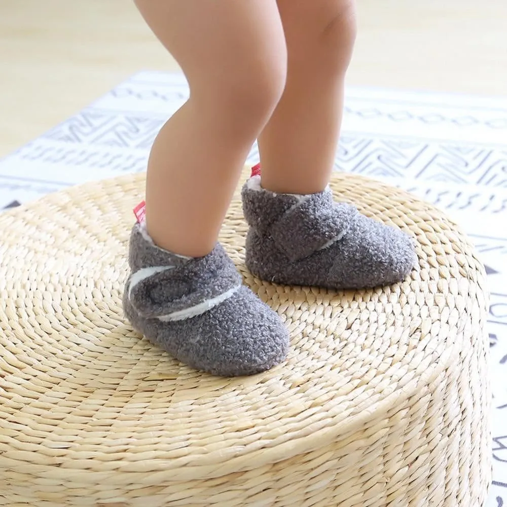 Infant Baby Cozy Fleece Booties Non Slip Soft Sock Shoes Toddler Newborn Boot Boys Girls Easy On Lightweight Boots