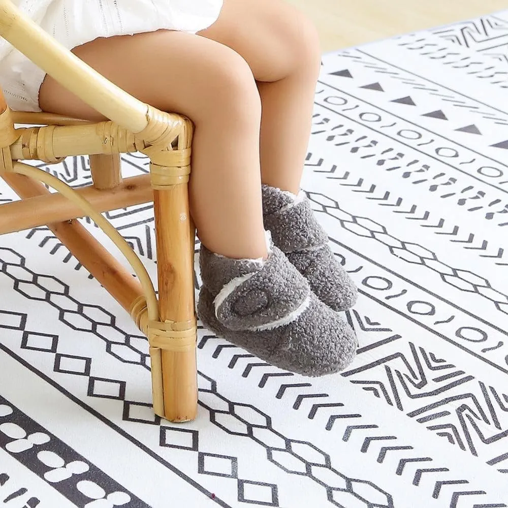 Infant Baby Cozy Fleece Booties Non Slip Soft Sock Shoes Toddler Newborn Boot Boys Girls Easy On Lightweight Boots