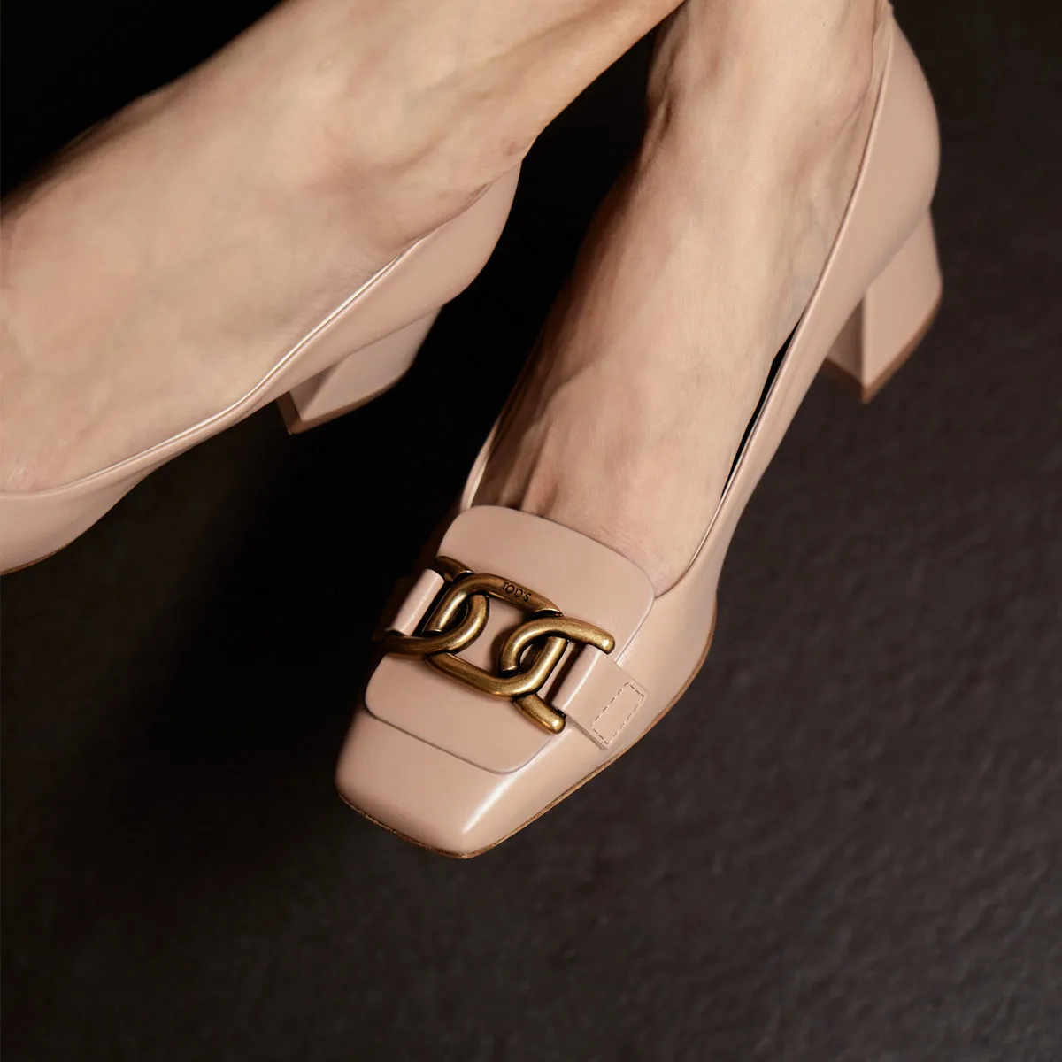 Kate Chain Block Heel Pumps