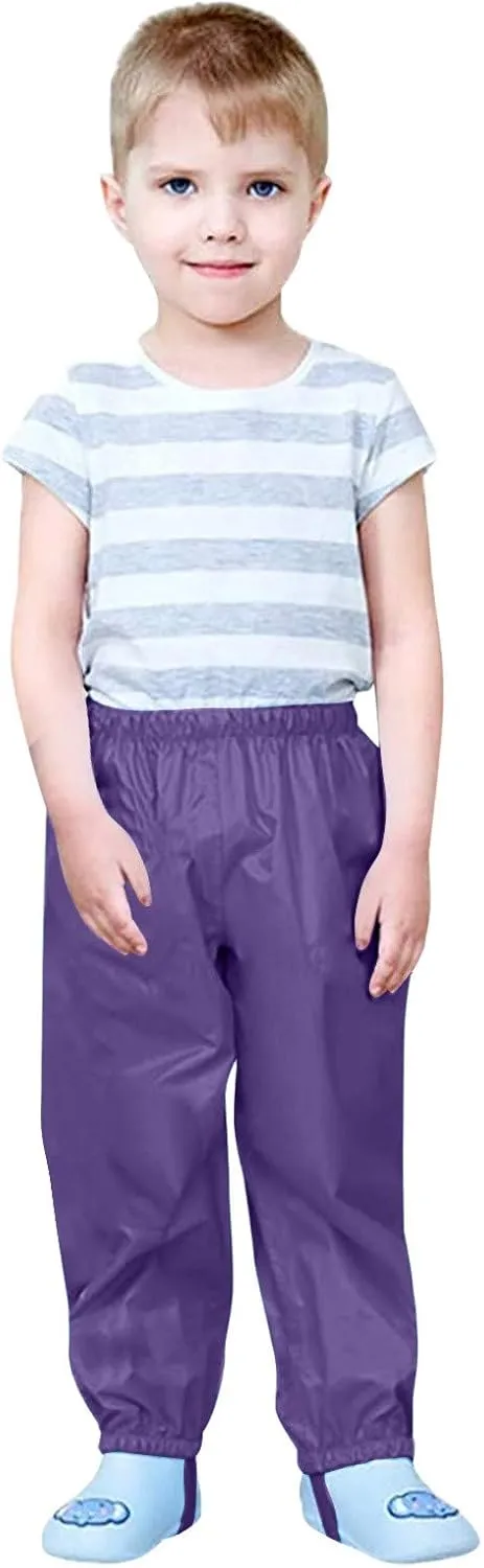 Kids Boys Toddler Girls Waterproof Rain Pant Reflective Lightweight Rainwear Rain Clothes Trousers Mud Romper Jumpsuit