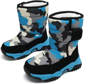 Kids Camouflage Plus Velvet Snow Boots Boys Girls Winter Warm Water Proof Boots Baby Thick Soles Non Slip Ski Shoes