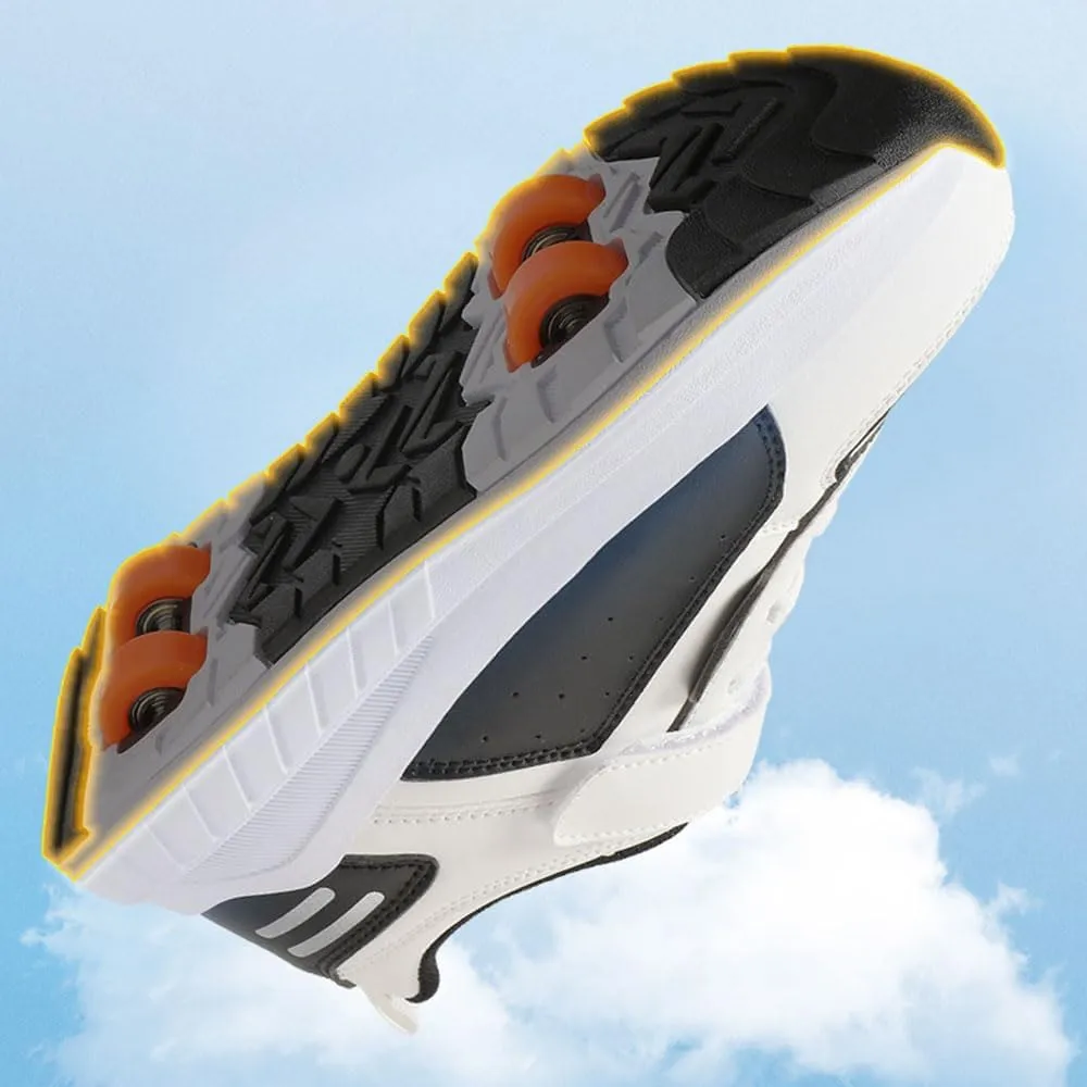 Kids Kids Roller Shoes Boy Girl Sneakers, Outdoor Sport Shoes Sneakers with 4 Wheels Unisex Skateboarding Shoes Retractable Skating Shoes for Children's Park Walking Sports 12 UK Child-4 UK