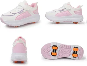 Kids Kids Roller Shoes Boy Girl Sneakers, Outdoor Sport Shoes Sneakers with 4 Wheels Unisex Skateboarding Shoes Retractable Skating Shoes for Children's Park Walking Sports 12 UK Child-4 UK