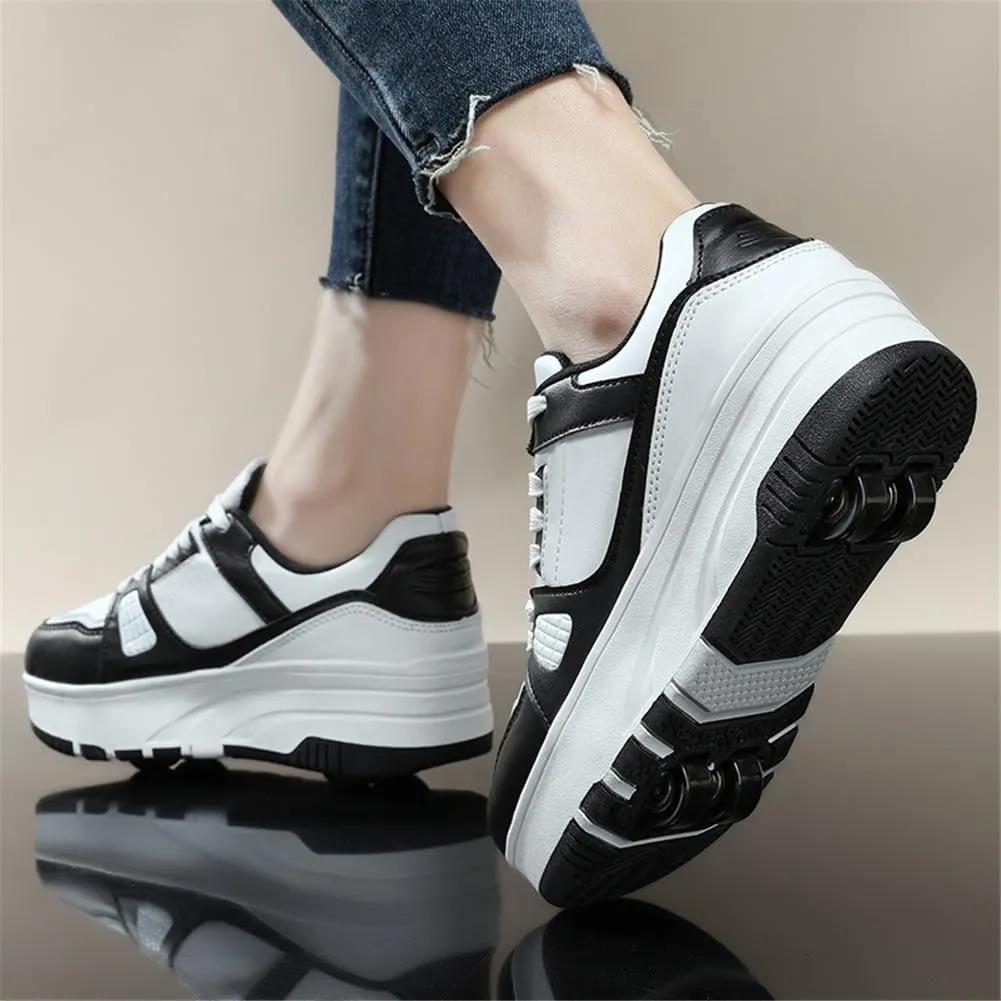 Kids Roller Shoes Boy Girl Sneakers, Skateboarding Shoe Outdoor Sport Shoes Sneakers with 4-Wheels Unisex Retractable Skating Shoes for Children's Park Sports Walking Street Style