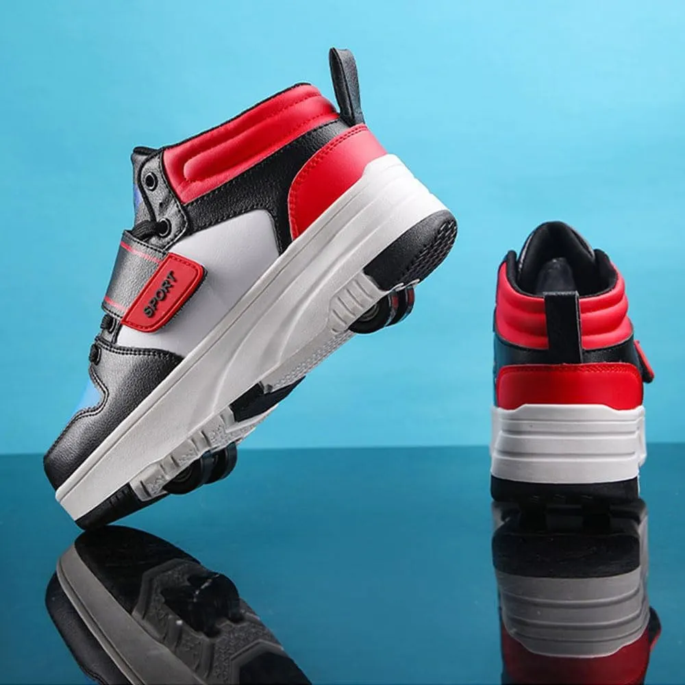 Kids Roller Shoes for Boys Girls, Sport Roller Skate Sneaker for Boys Girl, Outdoor Sport Shoes Sneakers with 2 Wheels - Unisex Retractable Skating Shoes for Children's Park Sports Walking