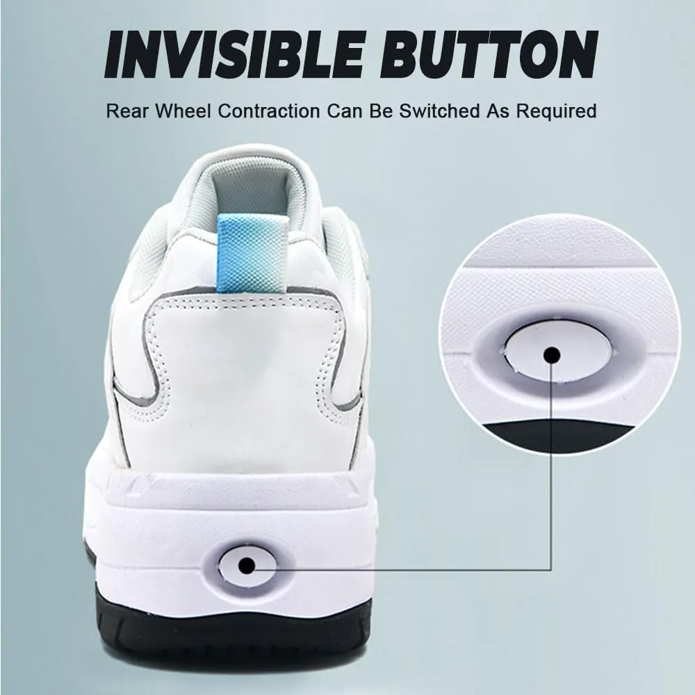 Kids Roller Shoes for Boys Girls, Sport Roller Skate Sneaker for Boys Girl, Outdoor Sport Shoes Sneakers with 2 Wheels - Unisex Retractable Skating Shoes for Children's Park Sports Walking
