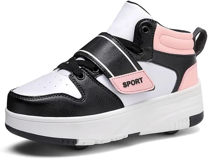 Kids Roller Skate Shoes, Outdoor Sneakers Shoes with 2 Wheels for Boys & Girls - Unisex Sport Shoes Retractable Sneakers Shoes for Birthday Children Show Gift
