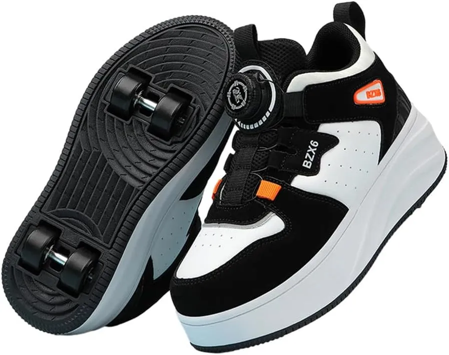 Kids Roller Skate Shoes Roller Sport Sneakers Shoes for Boys Girls Outdoor Running Sneakers with Wheels Unisex Child Retractable Sneakers Shoes for Birthday Children Show Gift