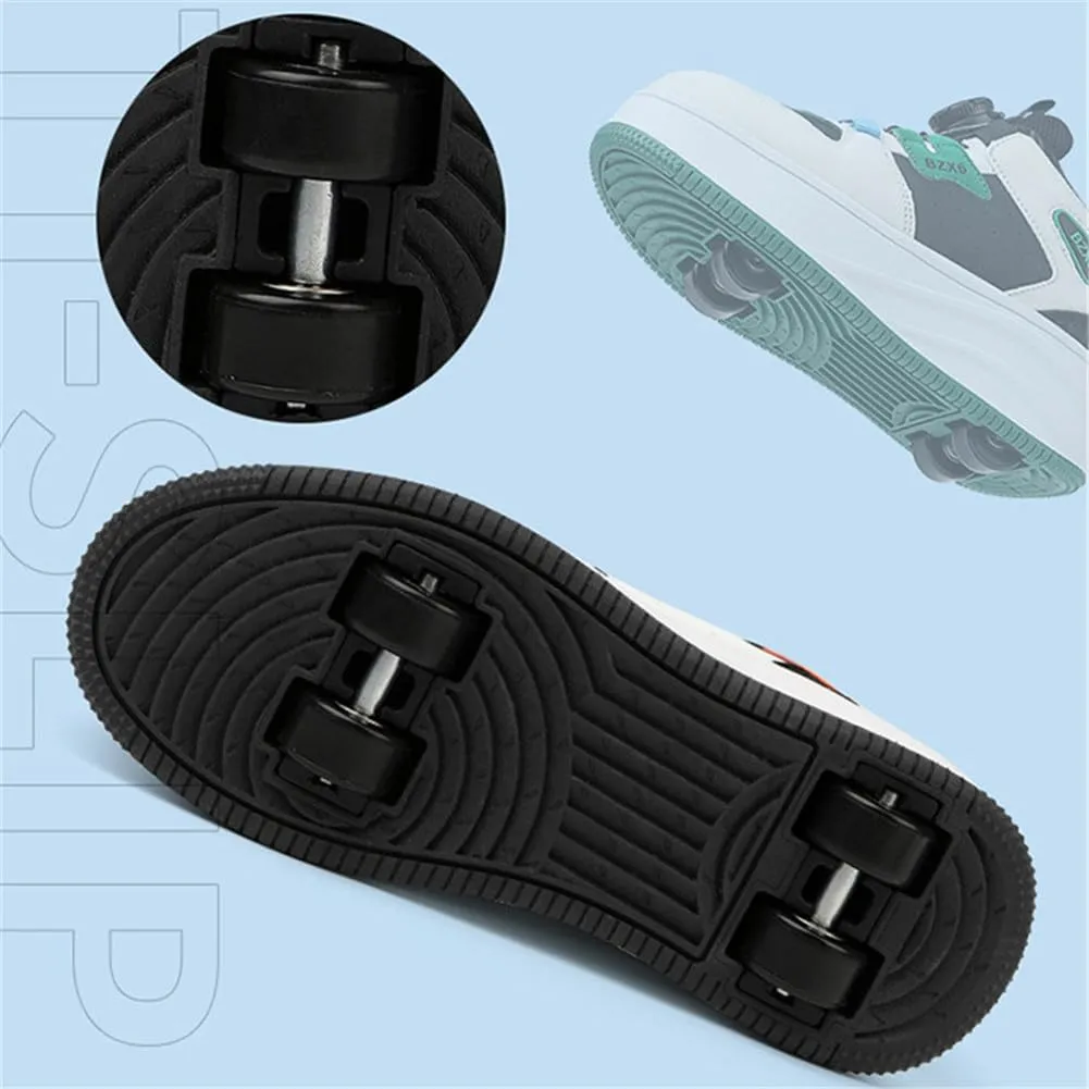 Kids Roller Skate Shoes Roller Sport Sneakers Shoes for Boys Girls Outdoor Running Sneakers with Wheels Unisex Child Retractable Sneakers Shoes for Birthday Children Show Gift