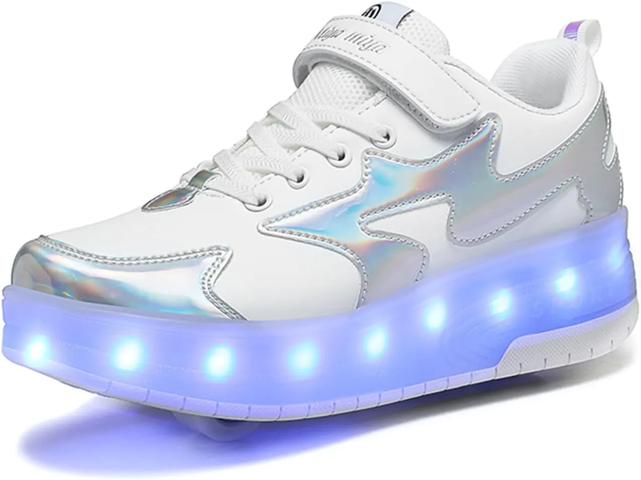 Kids Roller Skate Shoes Roller Sport Sneakers Shoes for Boys Girls Outdoor Sneakers Shoes with 2 Wheels Retractable Sneakers Shoes for Birthday Children Show Gift