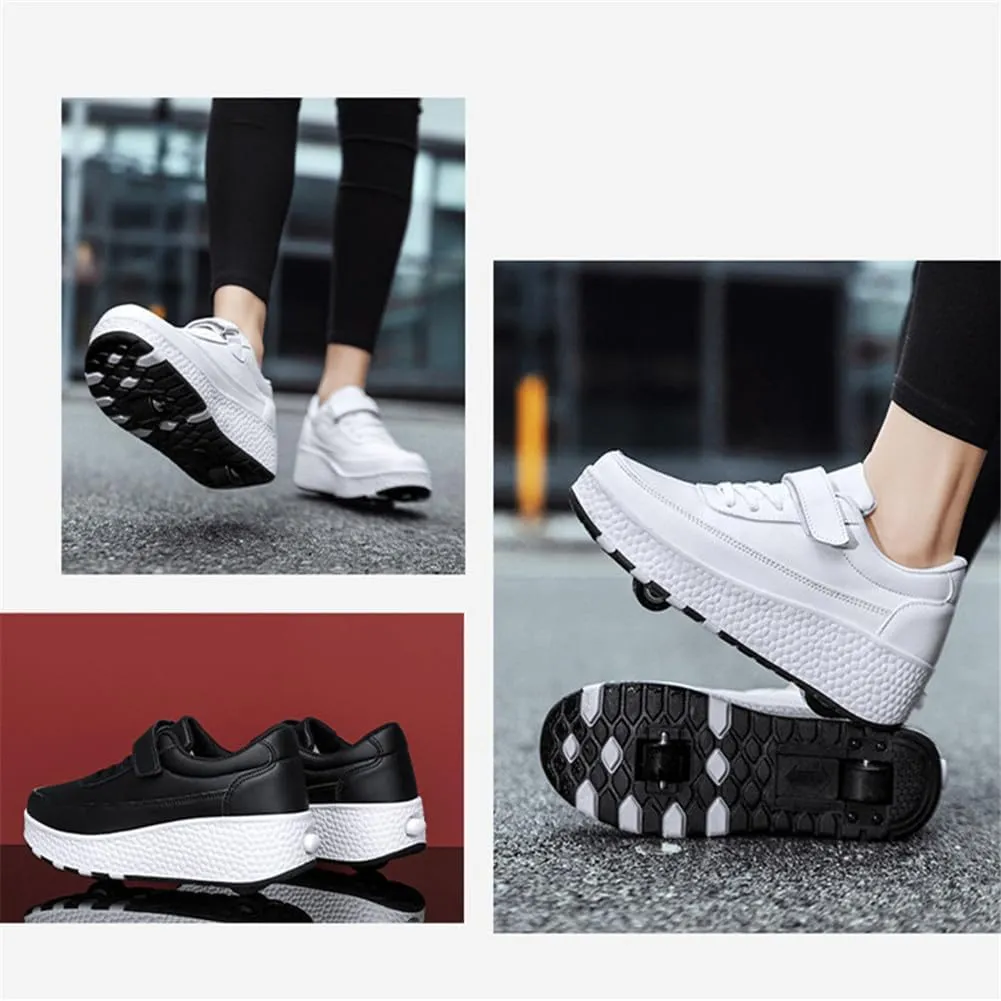 Kids Roller Skate Shoes Roller Sport Sneakers Shoes for Boys Girls with 2-Wheels Outdoor Retractable Sneakers Shoes for Birthday Children Show Gift
