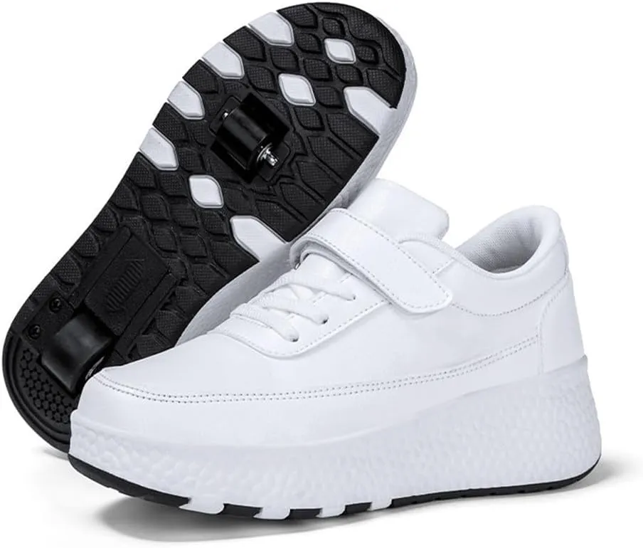 Kids Roller Skate Shoes Roller Sport Sneakers Shoes for Boys Girls with 2-Wheels Outdoor Retractable Sneakers Shoes for Birthday Children Show Gift