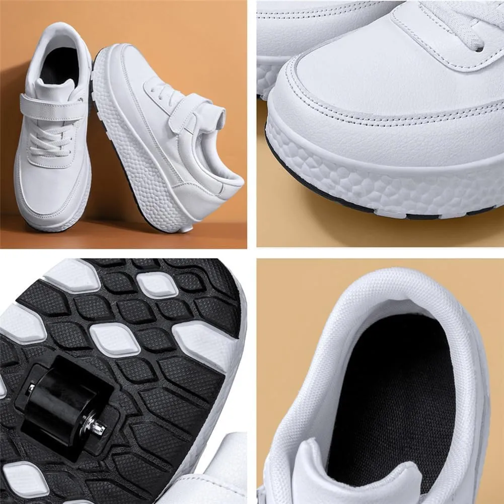 Kids Roller Skate Shoes Roller Sport Sneakers Shoes for Boys Girls with 2-Wheels Outdoor Retractable Sneakers Shoes for Birthday Children Show Gift