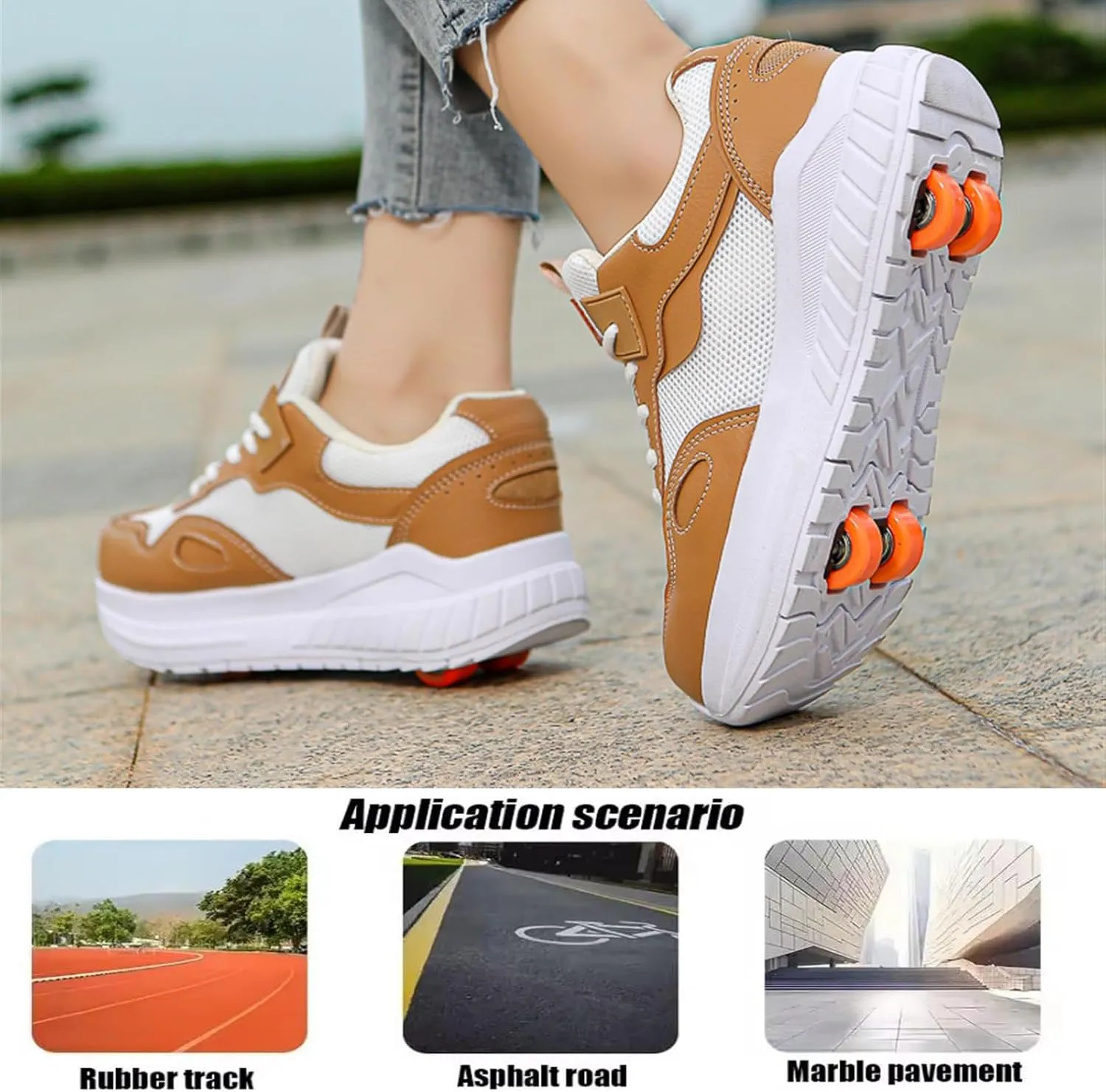 Kids Roller Skate Shoes with 4 Wheels Roller Sneakers for Boys Girls Wheeled Shoes ?Detachable Wheels for Party Birthday Christmas Day